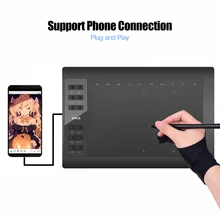 tableta gráfica mesa digitalizadora Tableta gráfica de 10x6 pulgadas tableta de dibujo de gráficos profesionales 12 teclas exprés con batería de 8192 niveles-Stylus gratis/soporte para bolígrafos