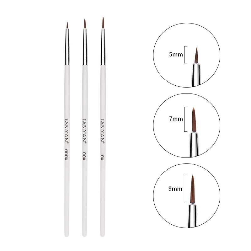 Nail Art Liner Полоса Ручка Живопись Цветок Акриловых УФ-Гель Лак 3D Советы Дизайн Инструменты Рисования DIY 3 Шт. Маникюрный ногти о Набор кисточки для маникюра ершик дизайн ногтей