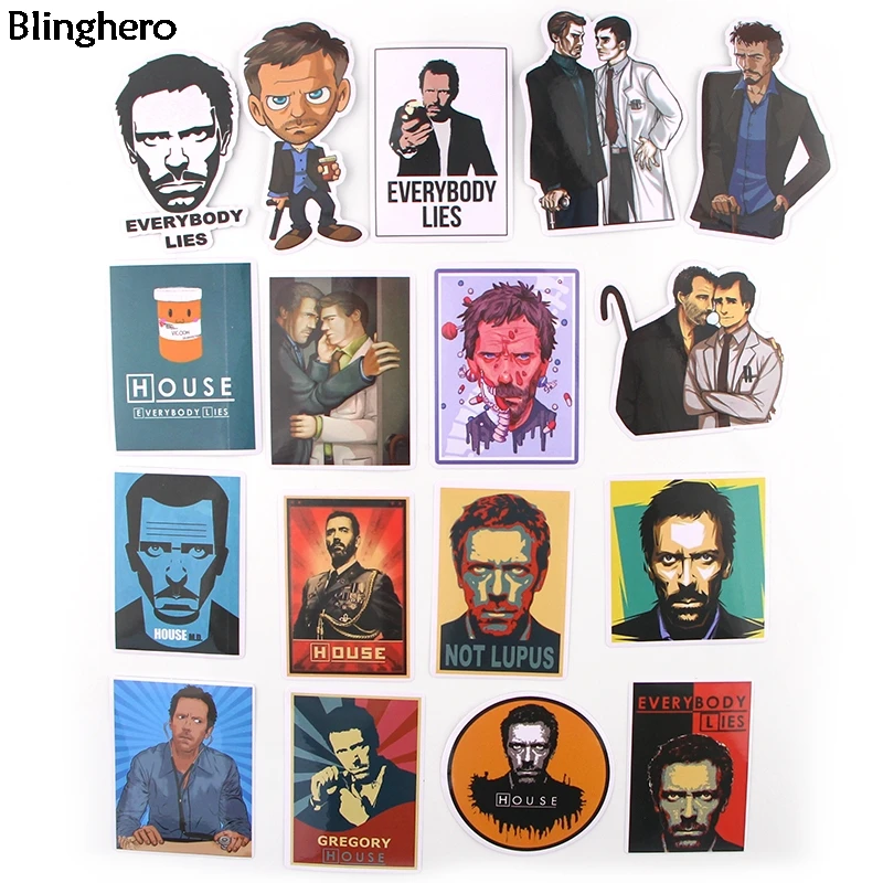 Blinghero дом M.D наклейки 17 шт./компл. прохладный Доктор наклейки не волчанки Скрапбукинг наклейки Чемодан ноутбука наклейки DecalsBH0454