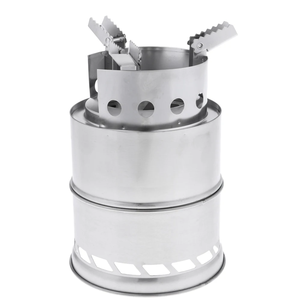 

Stainless Steel Stove, Compact Structure Perfect for Survival, Camping, Hunting and Emergency Preparation