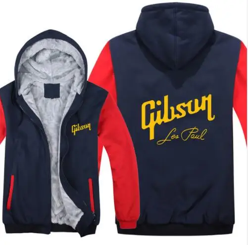 Gibson толстовки зимняя куртка для мужчин повседневная шерстяная подкладка флис Gibson Les свитшоты Paul пуловер с капюшоном - Цвет: 7