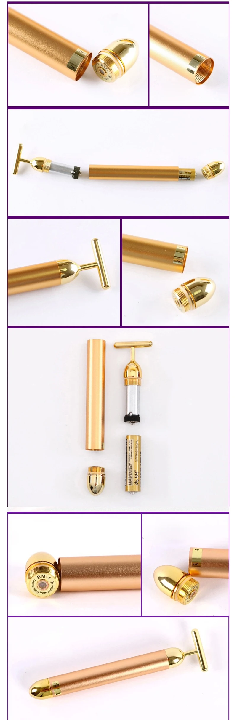 Beauty Bar 24k золотой пульс массажер для лица устранение темных кругов укрепляющие инструменты для массажа кожи