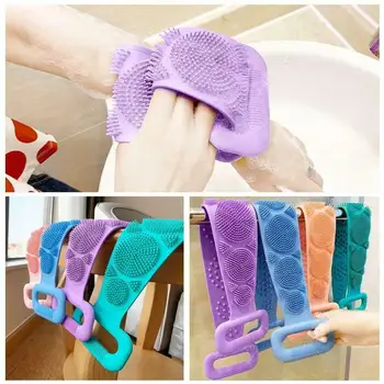 

Magic Silicone Brushes Bath Towels Rubbing Back Mud Peeling Body Massage Shower Extended Scrubber Skin Clean Brushes Bathroom