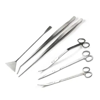 

6Pcs/Set Aquascaping Tank Aquatic Plant Stainless Steel Tweezers Scissor Spatula Aquarium Landscaping Cleaning Tools Fish