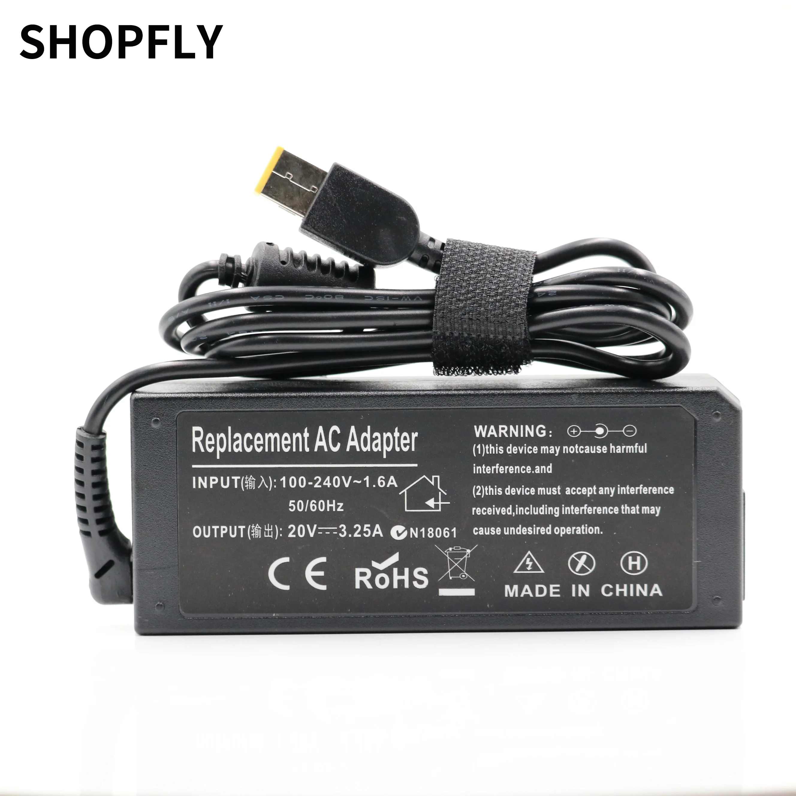 Adaptador de CA para portátil, fuente de alimentación de cargador para Lenovo G50, G50-45, G50-30, 80E501JEUS, 20V, 3,25a, 65W