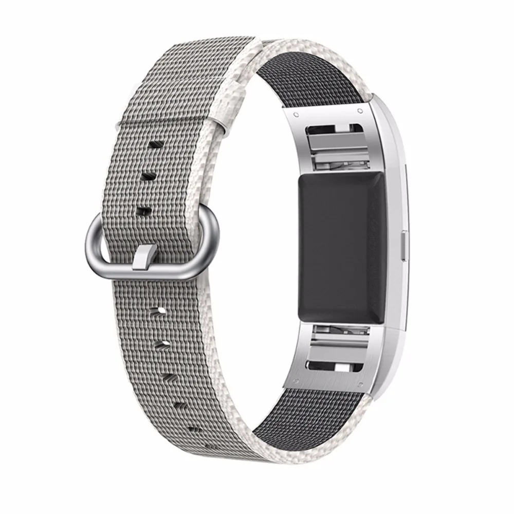 Спортивный тканый нейлоновый наручный ремешок для браслета FitBit Charge 2 гибкий дышащий сменный ремешок с металлические застежки