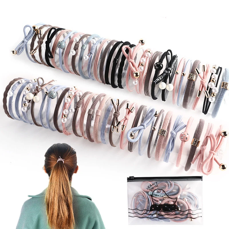 hair clips for thick hair Nylon Elastic Hair Bands for Women Basic Hairstyle Ponytail Holder Rubber Ropes Gums Girls Scrunchies Headwear Hair Accessories banana hair clips