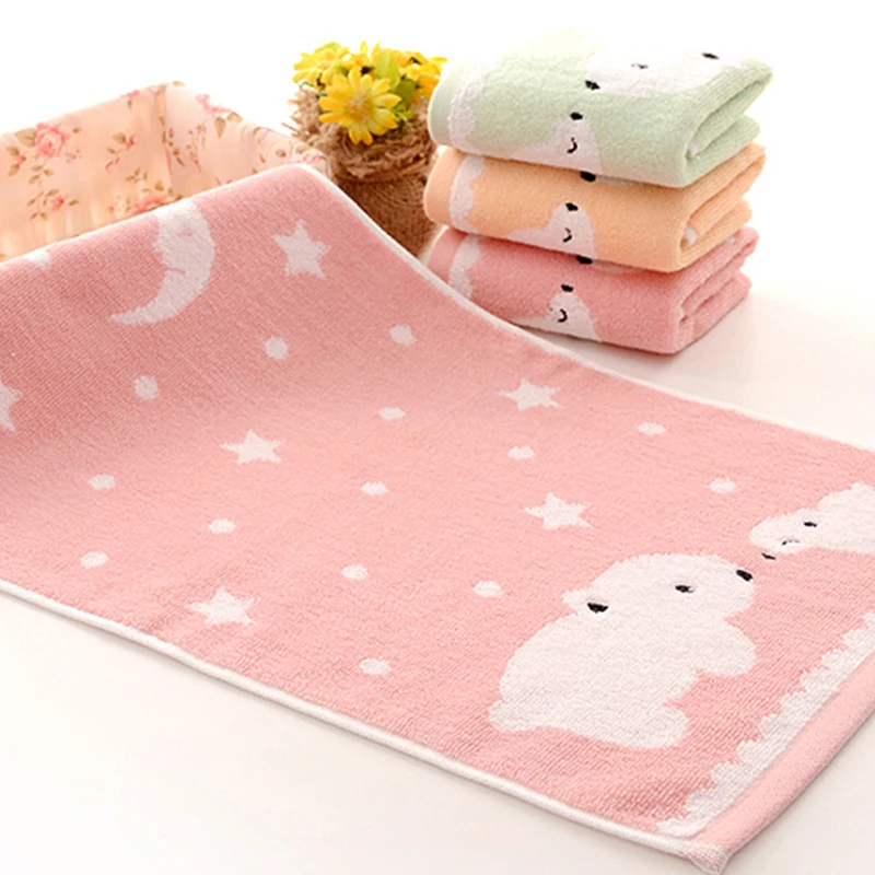 Cotton High Quantity Baby Soft Hand Towel Baby Towel Infant Cartoon Bear Handkerchief Towels