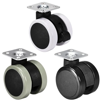 

uxcell 1-5Pcs Swivel Caster Wheels 2 Inch Pu Twin Wheel Top Plate Mounted with Brake No Brake 77lb 88lb Capacity