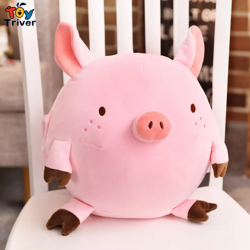 Kawaii Pig Hand более теплая подушка Подушка плюшевая игрушка Triver Мягкая кукла ребенок день рождения девочки подарок Декор для дома, магазина Прямая - Цвет: pink