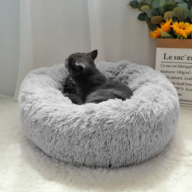 Pet Dog Bed Warm Fleece Round Dog Kennel House Long Plush Winter Pets Dog Beds For Medium Large Dogs Cats Soft Sofa Cushion Mats 4