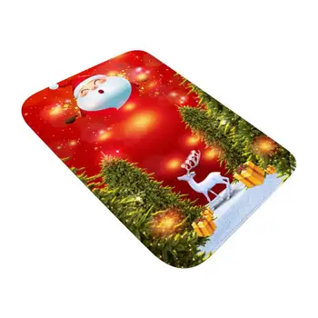 

Christmas Rugs Thickened Flannel Fabric Non Slip Rubber Backing Bath Rug Multi-size Home Kitchen Rug Hot