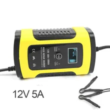 E. 12v 5a acelerador de pulso, display lcd, carregador de bateria da motocicleta e 12v agm gel molhado automóvel carregador de bateria acidificada ao chumbo