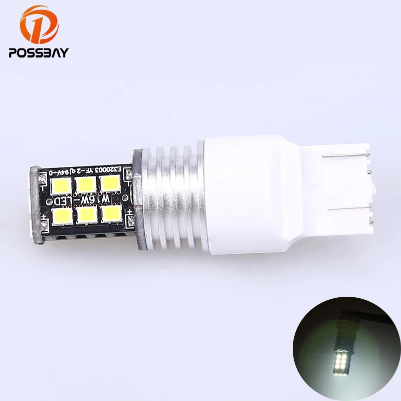 Белые светодиодсветодиодный лампы POSSBAY T20 7443 15 SMD задняя лампа без ошибок CAN шина 12