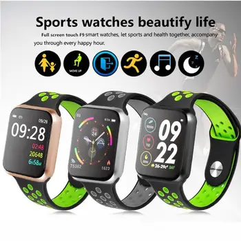 

Full screen touch F9 smart watch women men Waterproof Heart rate Blood pressure Smartwatch for IOS Android phone pk S226 P68