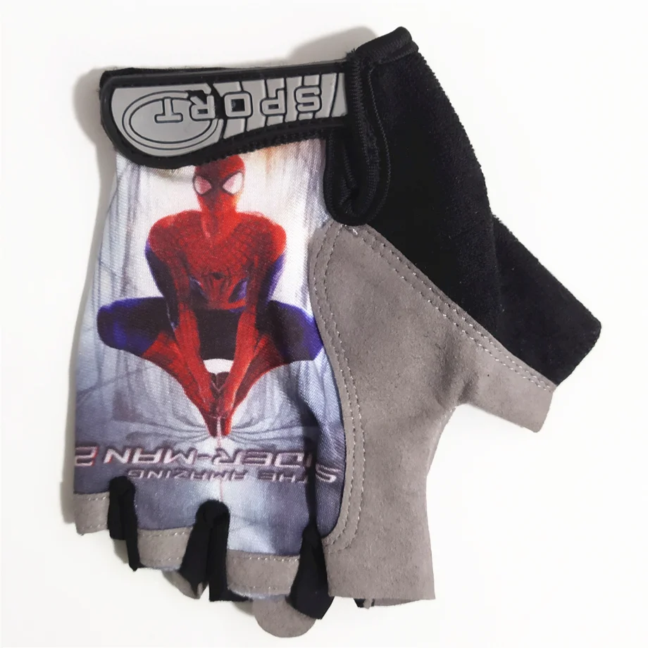 Spiderman Обновленные детские перчатки с полупальцами, спортивные противоскользящие велосипедные перчатки для детей, Человек-паук, Русалка, белоснежные перчатки для мальчиков и девочек - Цвет: Spiderman