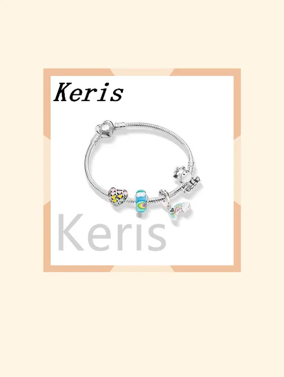 

High Quality Reprint 100% 1:1 925 Silver Rainbow Beads String Bracelet First Choice For Gift Free Package