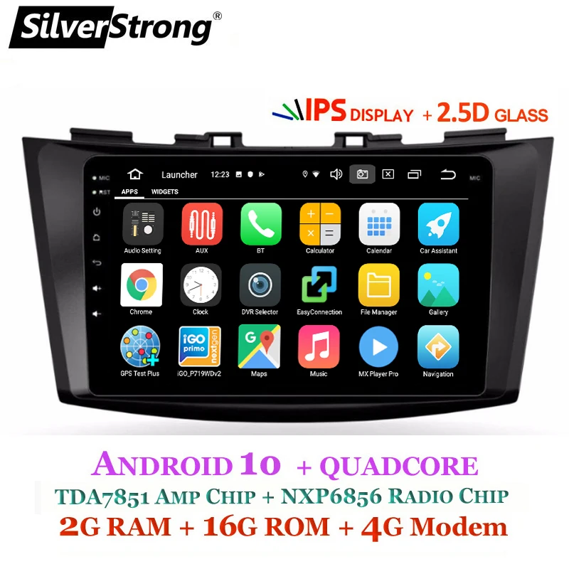 4G SIM модем Автомобильный gps Радио ips Android10.0 для SUZUKI SWIFT Maruti VDI VXI LDI LXI SilverStrong для автомобиля Suzuki MP3 аудио
