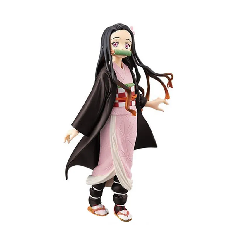 Аниме Статуэтка демон убийца Kimetsu no Yaiba Kamado Tanjirou Agatsuma Zenitsu Kamado Nezuko ПВХ фигурка игрушки Juguetes - Цвет: Фиолетовый