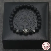 S925 Серебряный браслет стильные персонализированные украшения крест Бусины Панк Хип-хоп стиль пара моделирование подарок на день рождения для любви