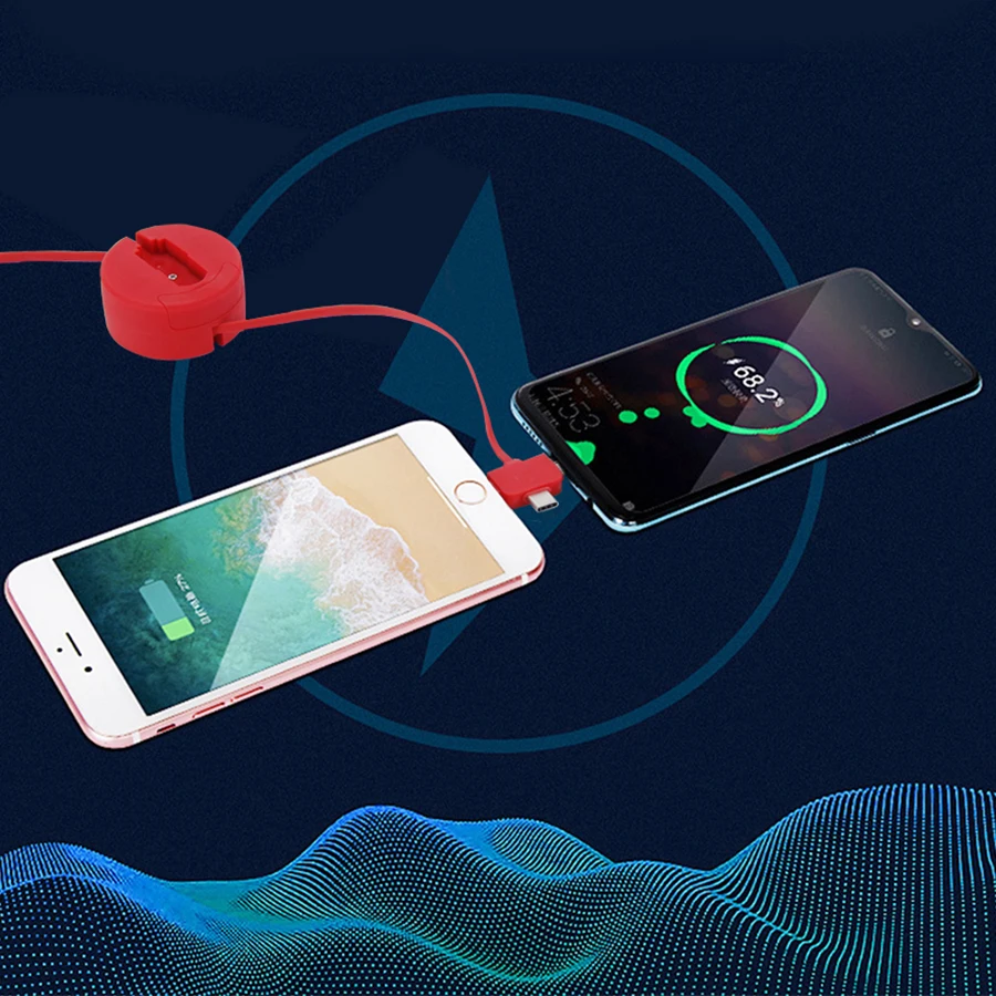Многофункциональный OTG кабель type-C и Micro USB и Lightning 3 в 1 адаптер Baseus для смартфонов iPhone Android HUAWEI Xiaomi
