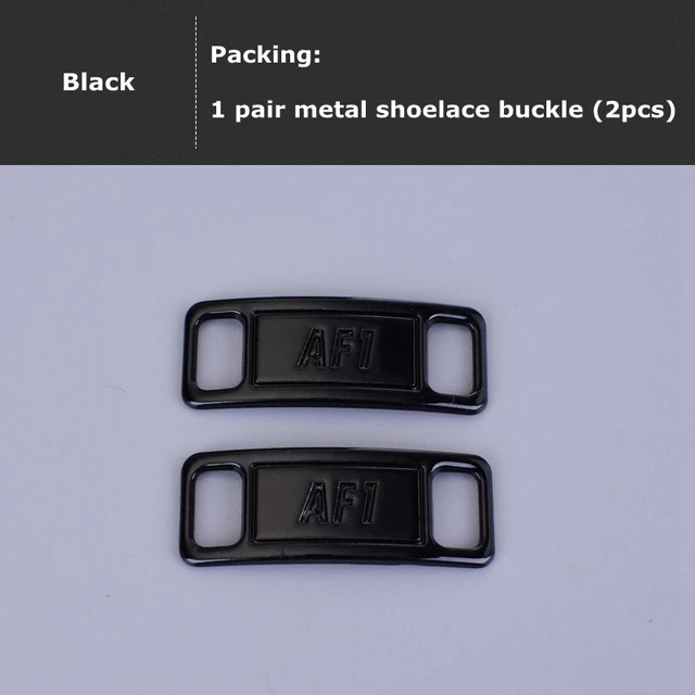 Air Force One Shoelace Buckle Metal Shoelaces AF1 Shoe Accessories Metal Lace Lock Sneaker Kits Metal Lace Buckle Black