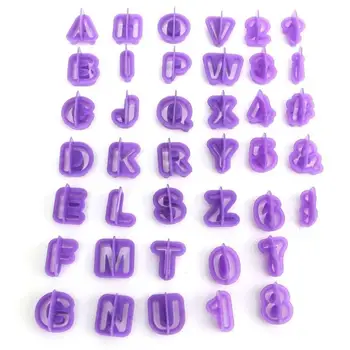 

40PCS Letter Number Plastic Cookie Mould Symbol Fondant Cake Decorative Embossing Die