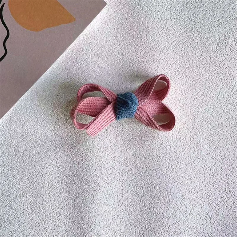 pink 10 шт./лот Детская ручной работы женские аксессуары для волос вельветовые лук заколки для волос для девочек Очаровательное платье заколки-бантики для волос Головные Уборы Заколка для волос - Цвет: pink