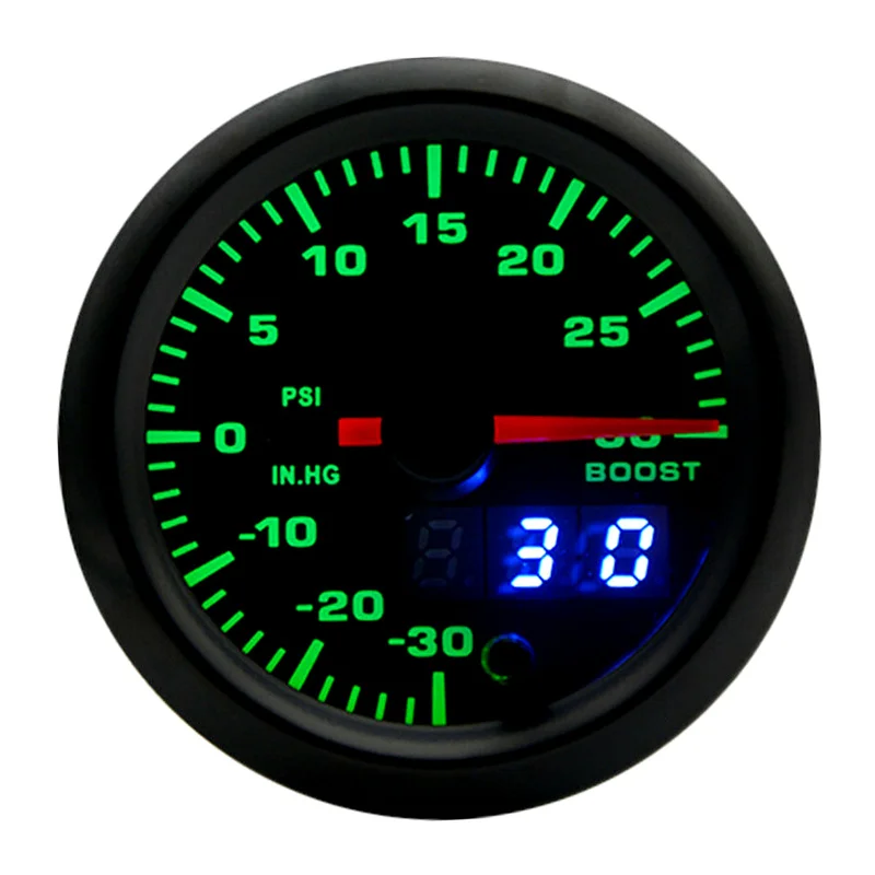 " 52 мм 7 цветов светодиодный автомобильный турбо Boost Gauge PSI метр аналоговый цифровой двойной дисплей Авто запасные части