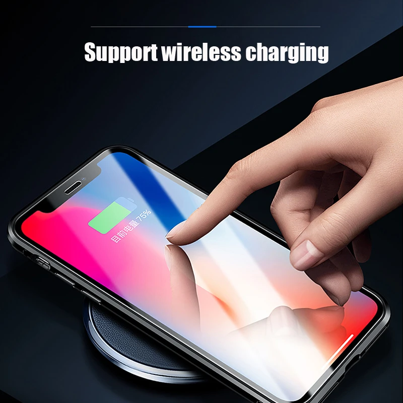 Роскошный 360 полный корпус защитный Магнитный Прозрачный чехол для iPhone XS Max X 8 7 8Plus iPhone-7-8-X защитный чехол