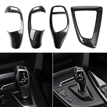 

Car Interior Real Carbon Fiber Gear Shift Knob And Panel Cover For BMW F20 F22 F21 F30 F32 F33 F36 F06 F12 F13 X5 F15 X6 F16