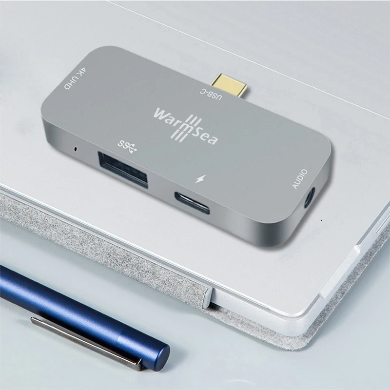 USB C концентратор для iPad Pro type C аудио адаптер мобильный Pro концентратор с USB-C PD Зарядка 4K HDMI USB 3,0 3,5 мм для samsung S10 S9