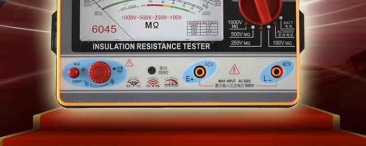 TY6045(100V-250V-500V-1000V) измеритель сопротивления изоляции, Аналоговый тестер изоляции, 0,5-2000 м