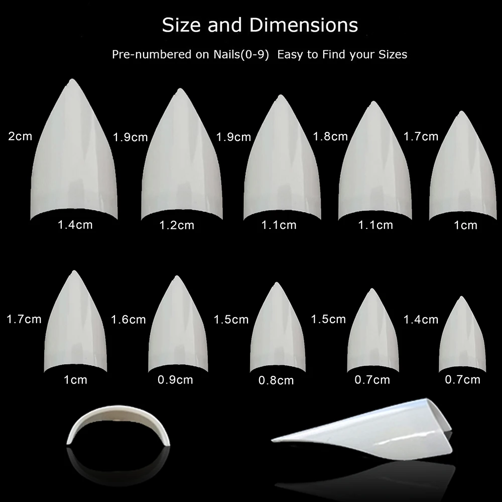 500pcs Acrylic False Nail Tips Ballerina Coffin Nails Tips Tips Coffin Fake Nails UV Gel Manicure Nails Art Decoration FQ-29 - Цвет: white