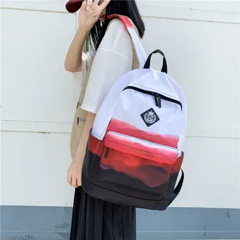 

Backpack Korean Harajuku Wild Port Style Graffiti Gradient School Bag Female Street Trend College Student Backpack