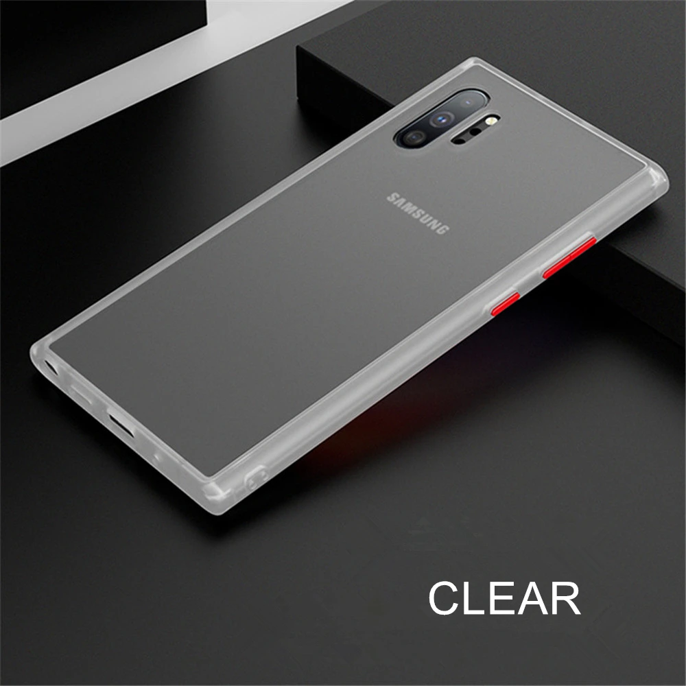 Clear Прозрачный Силиконовый противоударный бампер чехол для телефона для samsung S8 S9 S10Plus S10E Note 8 9 10Pro A30 A50 A70 M30 матовый жесткий чехол - Цвет: Clear