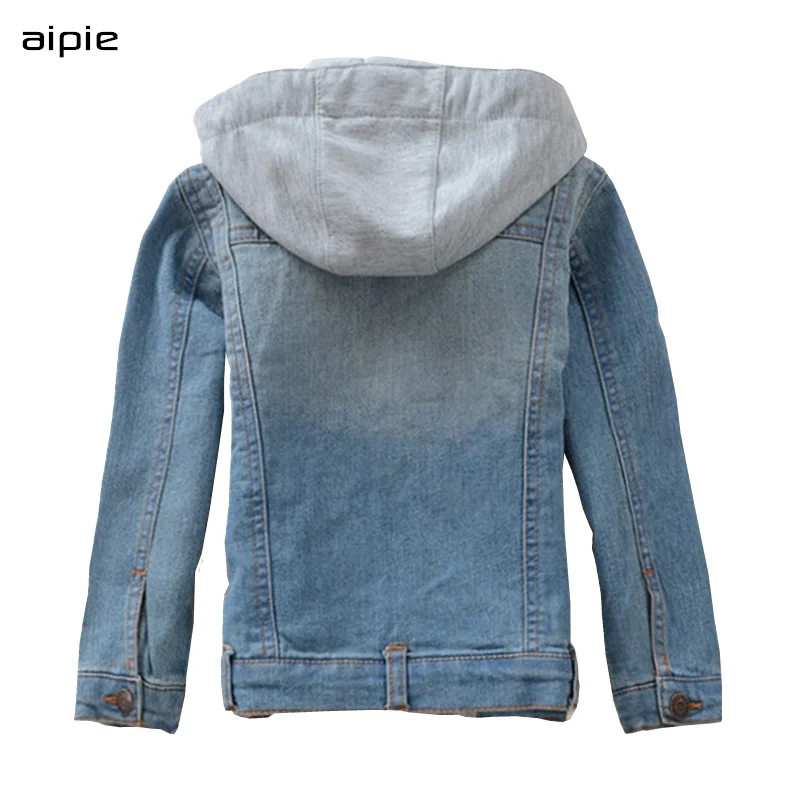 Новые детские джинсовые куртки модные хлопковые джинсовые пальто с капюшоном для мальчиков, одежда для детей от 3 до 10 лет, верхняя одежда