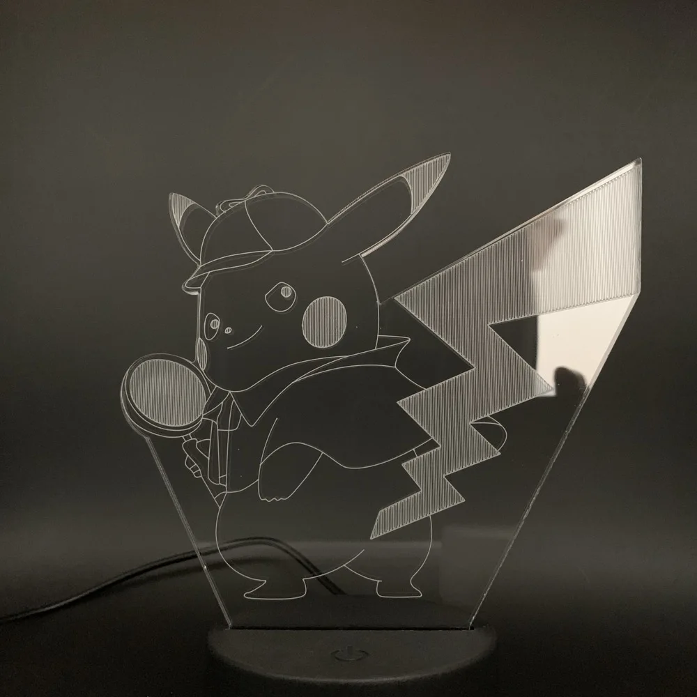 Детский ночной Светильник игры «Pokemon Go» с Пикачу Рисунок лампа 3d для ребенка Спальня украшения дома атмосфера Usb Батарея светодиодный ночной Светильник