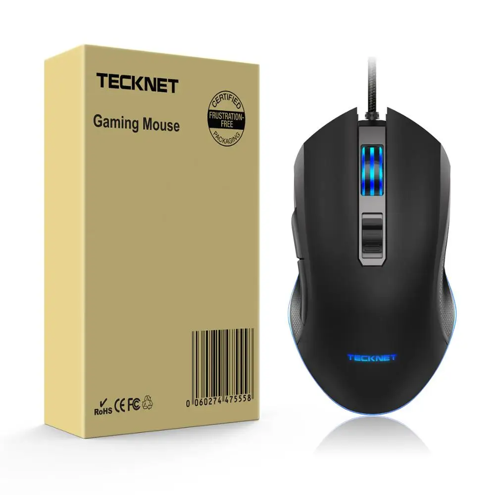 Программируемая мышь TeckNet 7200DPI RGB светодиодный светильник проводная геймерская s