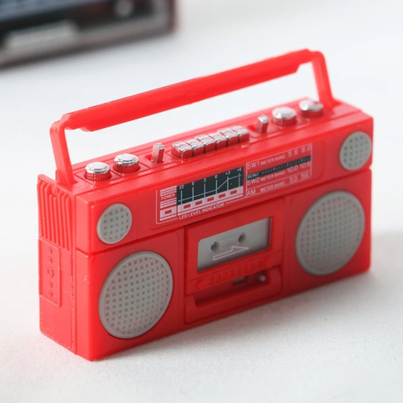 Retro Cassette tocadiscos gramófono grabadora de coser para 1:12 casa de de  la de imaginación mueble perfke Radiograma en miniatura