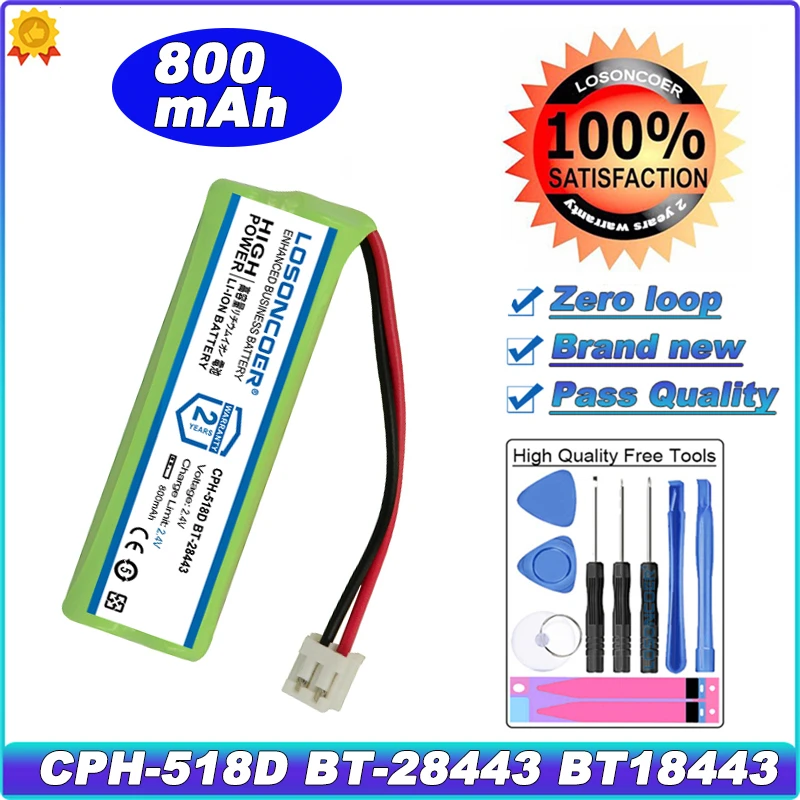 Аккумулятор большой емкости 800 мА · ч для Φ BT18443 CPH-518D 89-1337-00-00 VTech BT-28443 | Электроника
