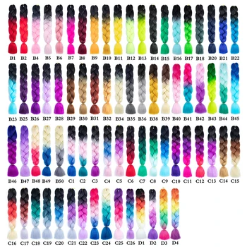 

Ombre Jumbo Braiding Hair Pre Stretched 24 Inch 105 Color Afro Wholesale Synthetic Crochet Hair Extension For Box Twist Braids