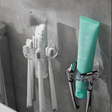 Toothbrush Organizer Toothpaste-Storage-Holder Razor Bathroom-Accessories Self-Adhesive