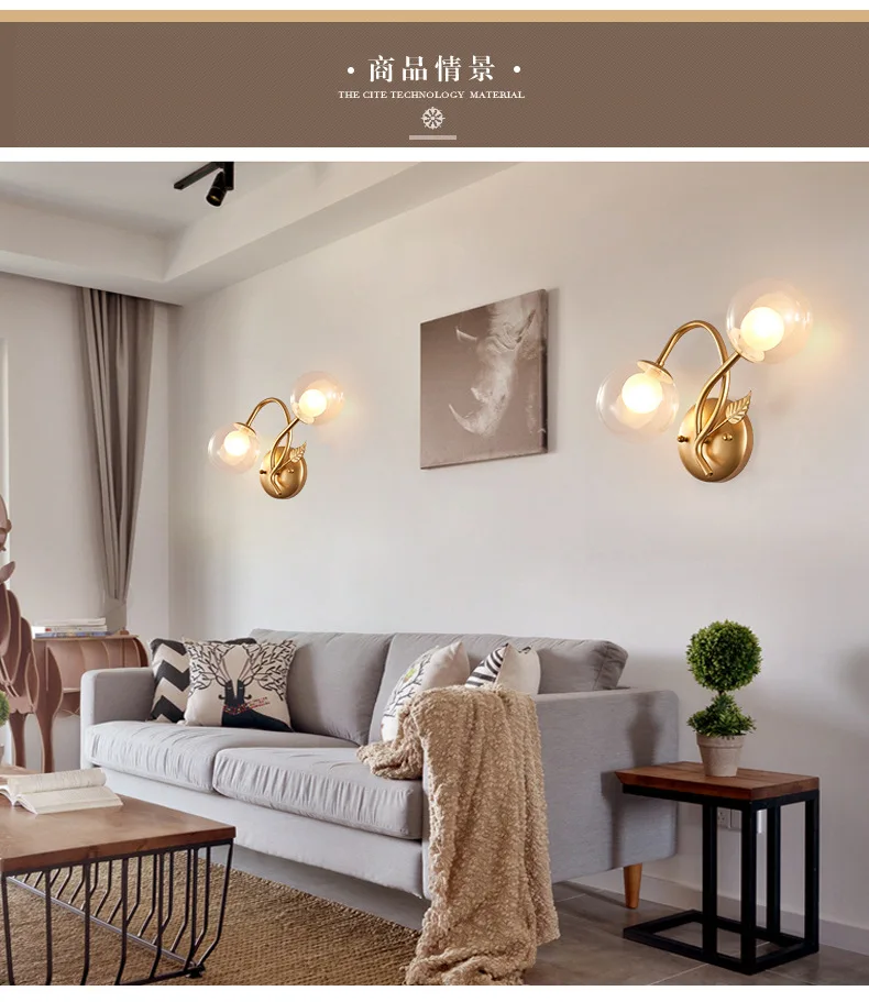 New Style Bedroom Wall Lamp LED Hotel Bedside Wall Lamp Post-modern Simple Bedroom Lamp Northern European-Style Hallway Corridor