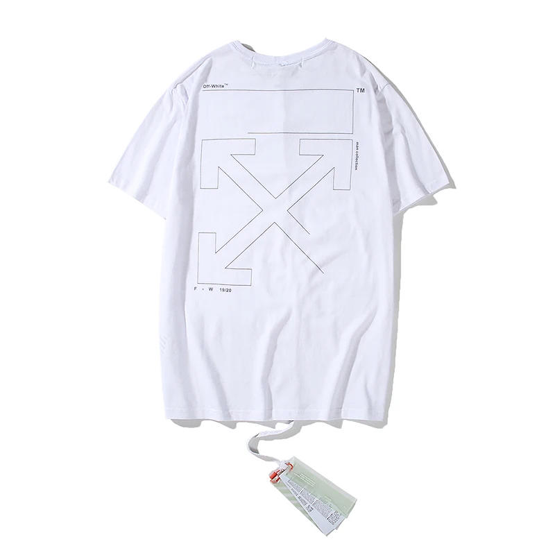 Неполная стрела 19ss Off-White OW для мужчин/женщин, унисекс, модные модели влюбленных пар, хлопковая Повседневная футболка с коротким рукавом и круглым вырезом
