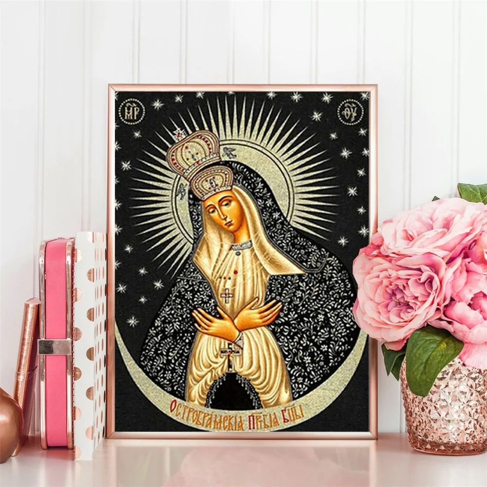 HUACAN полная квадратная алмазная живопись религиозная DIY Алмазная вышивка религия икона картина Стразы Алмазная мозаика Мадонна