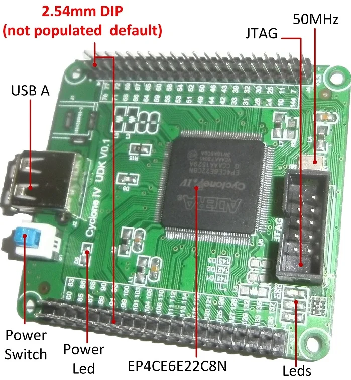 Enhanced Cyclone IV EP4CE6E22 обучение разработке FPGA минимальная системная плата
