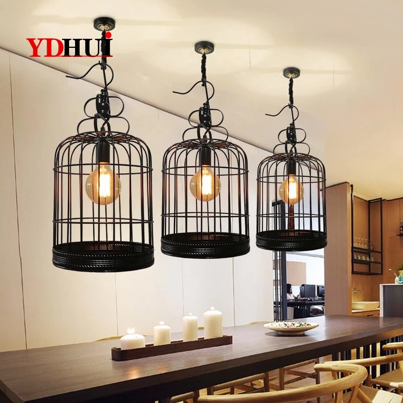 Tieyi Bird Lantern Restaurant Chandelier Creative Simple Bar Cafe Hot Pot Retro Industrial Decoration Lamp | Лампы и освещение