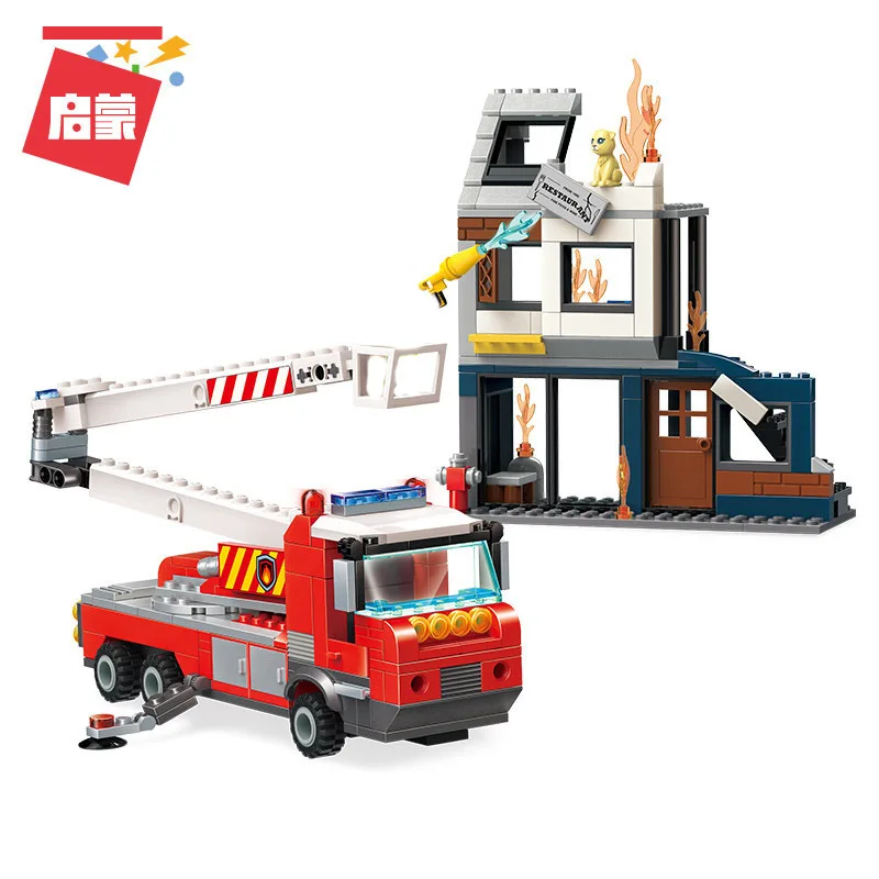 KAZI город конструктор совместимый с лего пожарная станция пожарный полицейский механические Строительные Компоненты грузовик спасательный автомобиль дети игрушки Кирпичи подарок