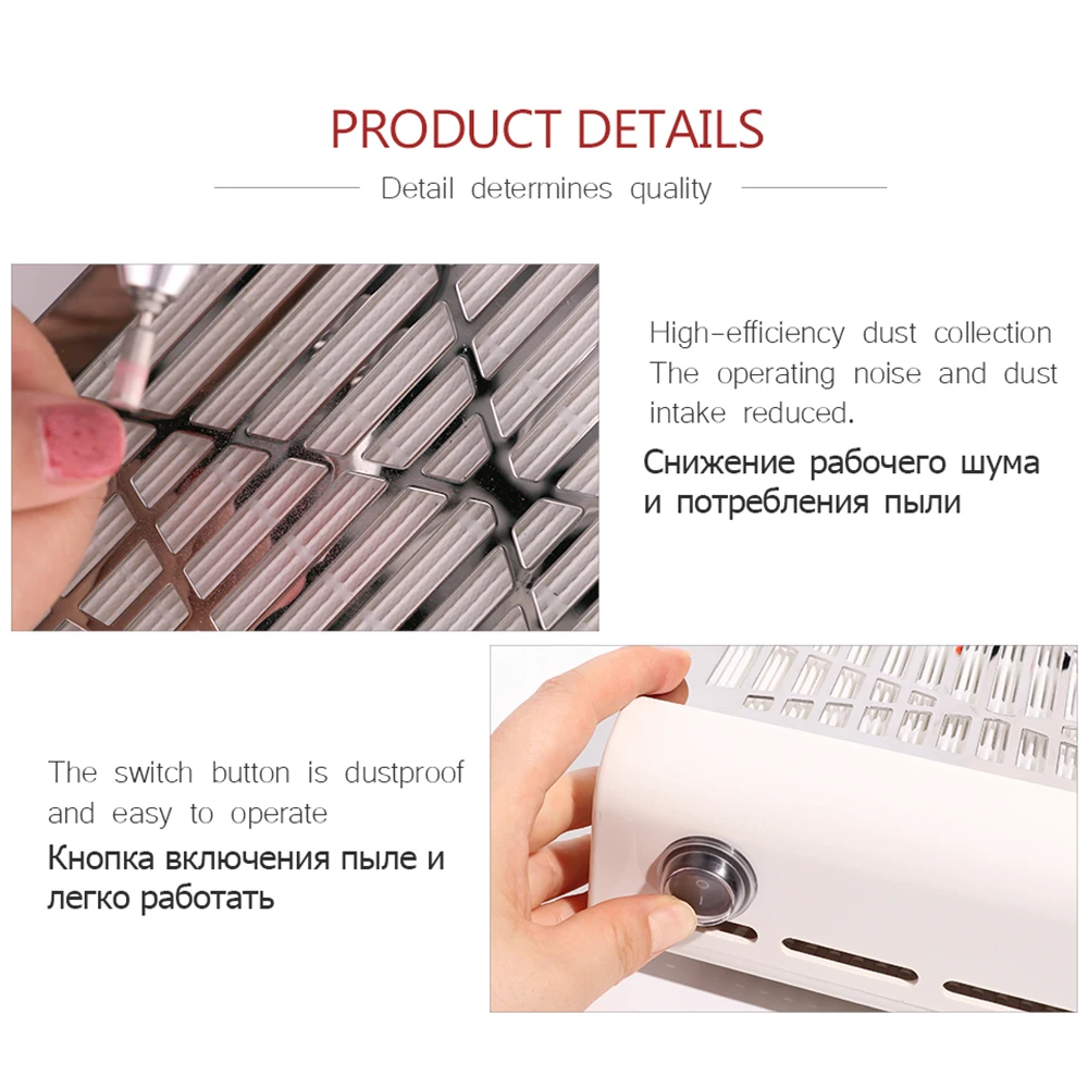 Продажа BR Bluerise 40 Вт пылесос для маникюра с низким уровнем шума всасывающий пылесборник для ногтей для маникюра Красота и здоровье